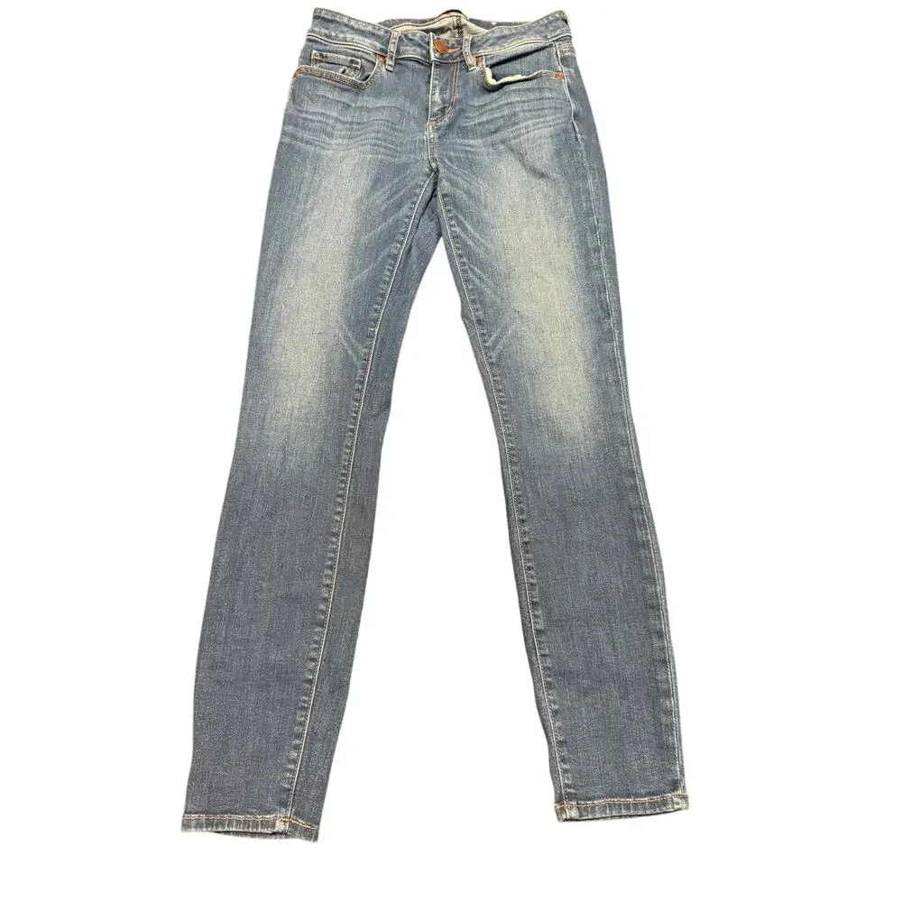LOFT Outlet Women's Blue Curvy Skinny Denim Mid-rise Waist Jeans Size 0